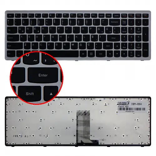Lenovo ideaPad U510, Z710 Serisi Notebook Klavye (Siyah TR)