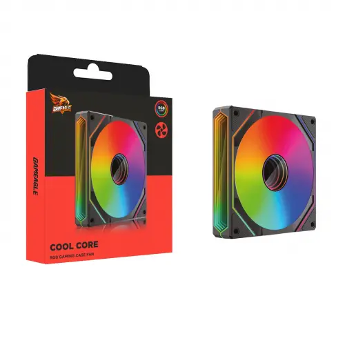 Gameagle GE-ARGB1B Cool Core 120mm ARGB Led Fan - Performans Seri Sessiz Kasa Egzoz Fanı (Siyah)