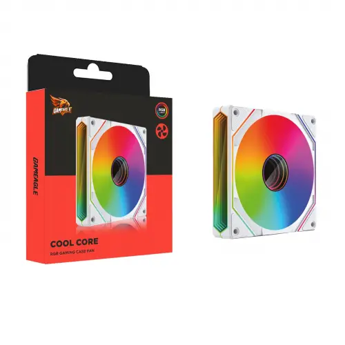 Gameagle GE-ARGB1B Cool Core 120mm ARGB Led Fan - Performans Seri Sessiz Kasa Egzoz Fanı (Beyaz)