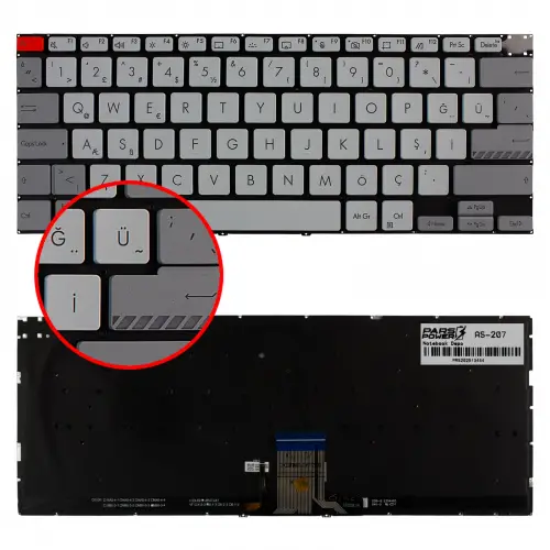 Asus Vivobook Pro KBHSX7400-A Klavye Işıklı (Beyaz TR)