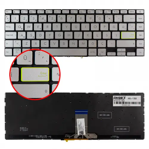 Asus VivoBook AS-130 Klavye Işıklı (Gümüş TR)