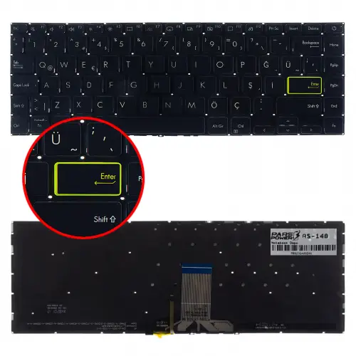 Asus VivoBook AS-148 Klavye Işıklı (Siyah TR)