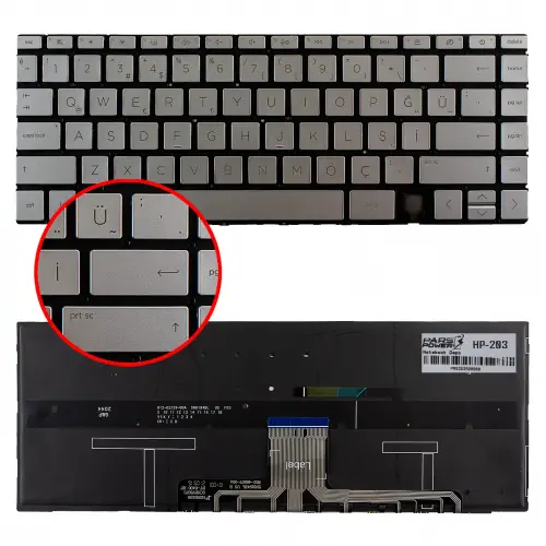 Hp M27955-001, M27955-141 Klavye Işıklı (Gümüş TR)