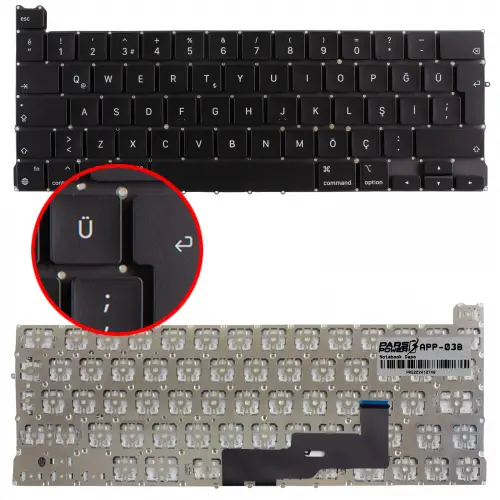 Apple MacBook Pro 13 M2 A2338 Klavye (Siyah TR)
