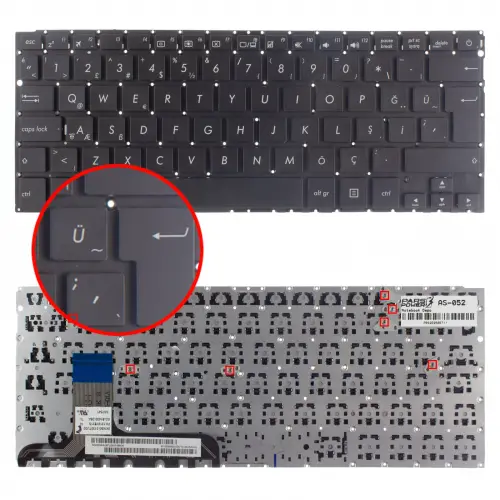 Asus Zenbook UX305, UX305CA, UX305FA Notebook Klavye (Siyah TR)