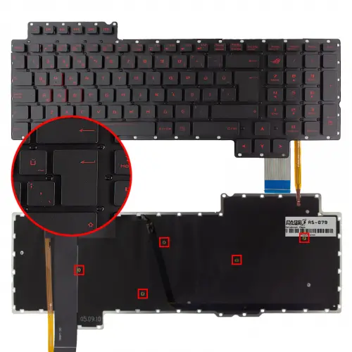Asus ROG G752, G752VS Notebook Klavye Işıklı (Siyah TR)
