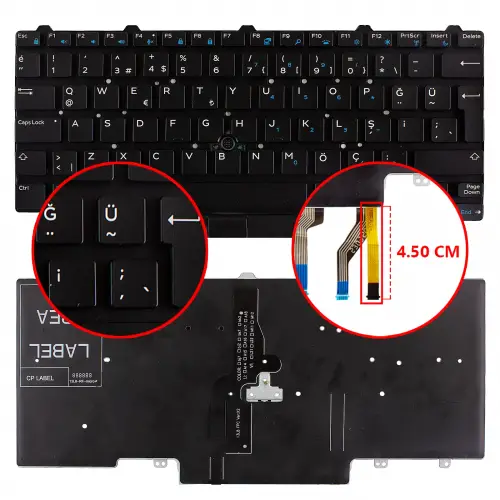 Dell Latitude 5490 P72G Klavye Işıklı (Siyah TR)