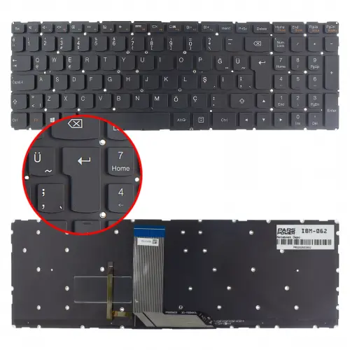 Lenovo Yoga 80N6008AGE, 80N6000LPH Notebook Klavye Işıklı (Siyah TR)