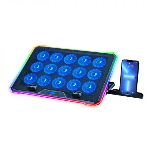 Gameagle Aero Storm V15 RGB 15 Fanlı 10 RGB Modlu 9-17.3 Notebook Soğutucu Stand Laptop Soğutucu