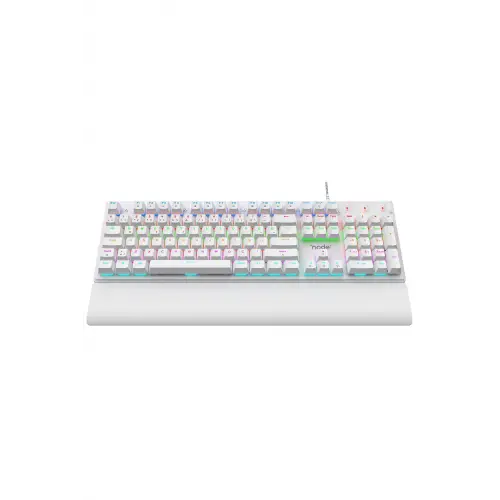 Nova MK104 Rainbow Bilek Destekli Türkçe FullAnti-Ghosting Mekanik Oyuncu Klavyesi Beyaz Blue Switch