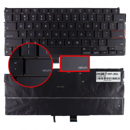 Apple MacBook Air A2337 Emc2598 Klavye Işıklı (Siyah US)