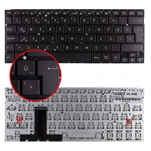Asus 0K05-000C000, 0KN0-LY2CZ12, 0KN0-LY2US12 Notebook Klavye (Siyah TR)