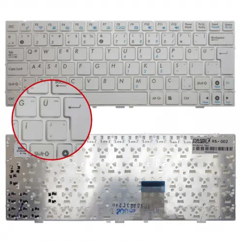 Asus Eee PC 1015 Chiclet Notebook Klavye (Beyaz TR)