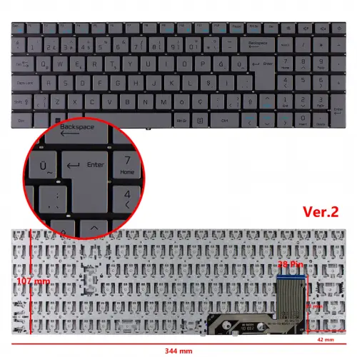 Casper Nirvana C370 Serisi Notebook Klavyesi (Beyaz TR)