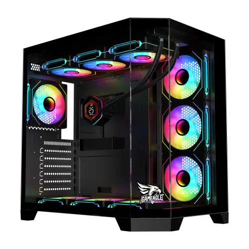 Gameagle Edge 7 Argb Fanlı Gamer Bilgisayar Kasası 850W 80+ Plus Bronz Powerlı Digital Sıvı Soğutmalı (Siyah)
