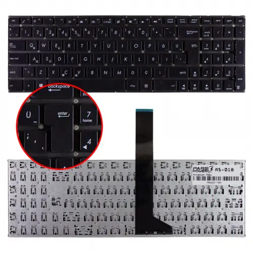 Asus X550CA, X550CC, X550JK, X550JX, X550LB, X550LC, X550LN Serisi Uyumlu Notebook Klavye (Siyah TR)