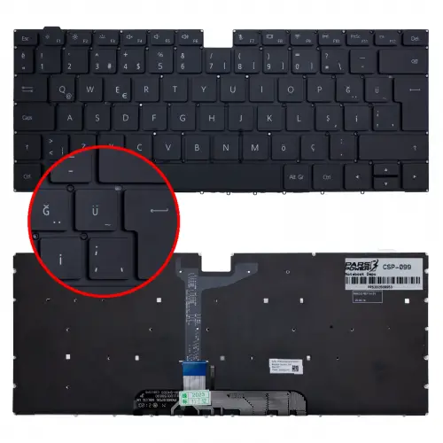 Huawei MateBook D 15 BoDE-WFE9 Klavye Işıklı (Siyah TR)