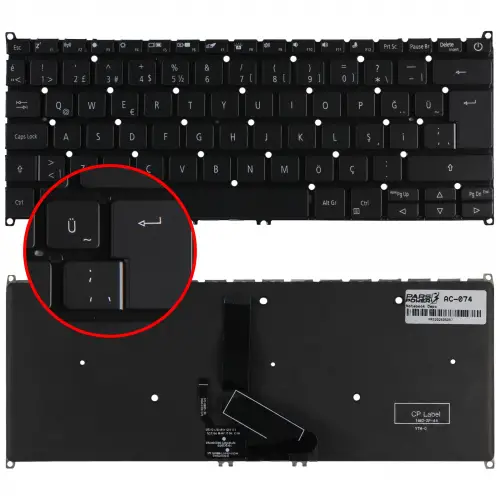 Acer Swift 3 SF314-54-36NJ Klavye Işıklı (Siyah TR)