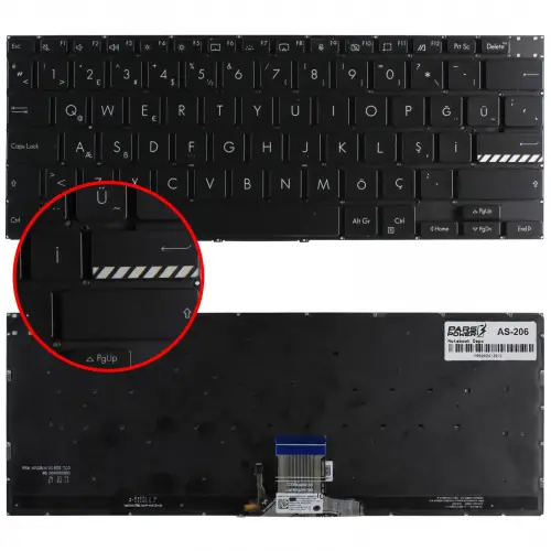 Asus Vivobook Pro 14 M3401 Serisi Klavye Işıklı (Siyah TR)