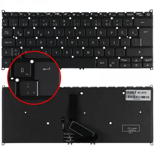 Acer SV03P-A73BWL1 Klavye Işıklı (Siyah TR)