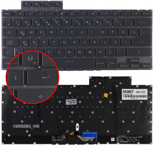 Asus ROG Zephyrus G14 V205526Q_V00 Klavye Işıklı (Siyah TR)