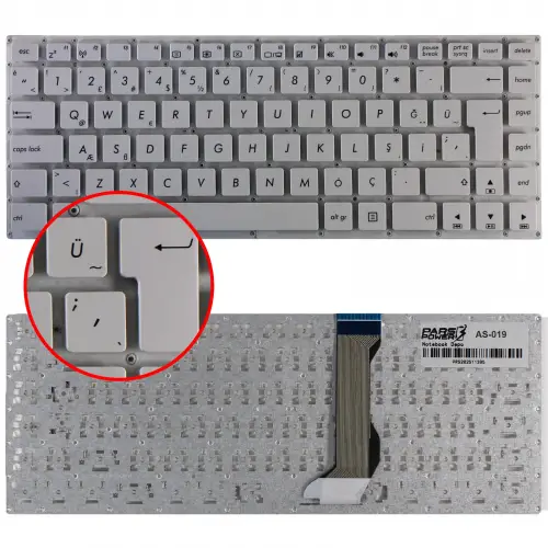 Asus VivoBook 0KN0-S22TU13 Klavye (Beyaz TR)