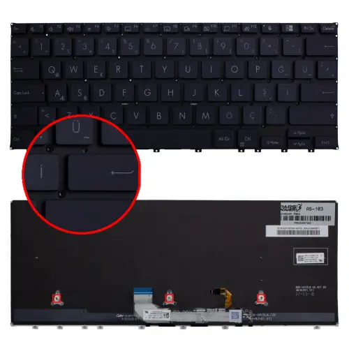 Asus ExpertBook B5 B5302FBA Klavye Işıklı (Siyah TR)