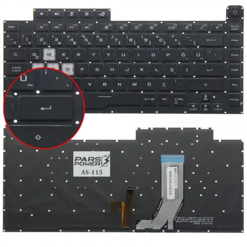 Asus 90NR01J3-R31TQ0, 90NR01J3-R31TR0 Klavye Işıklı (Siyah TR)