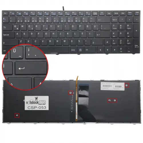 Clevo 6-80-N85H0-061-1 Klavye Işıklı (Siyah TR)