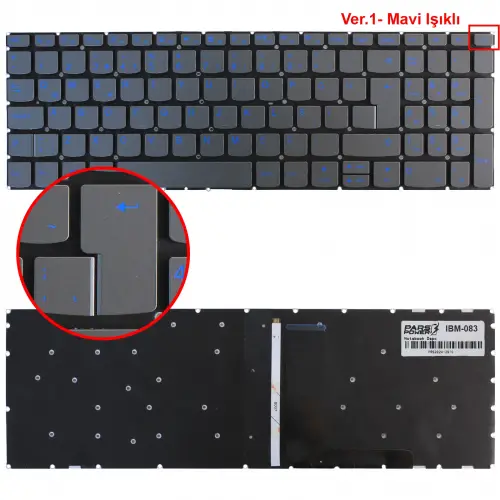 IBM-083 Klavye Mavi Işıklı (Siyah TR)