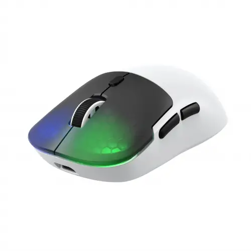 Neon X RGB Kablosuz + Bluetooth + 2.4G + Kablolu Ultra Hafif 69gr 1K Hz 12000DPI Oyuncu Mouse Beyaz