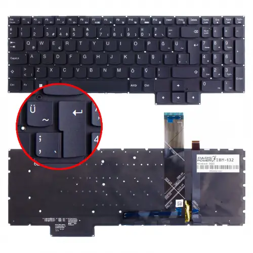 Lenovo Legion Pro 5i 16IRX9 Gen 9 Type 83DF Klavye Rgb Işıklı (Siyah TR)