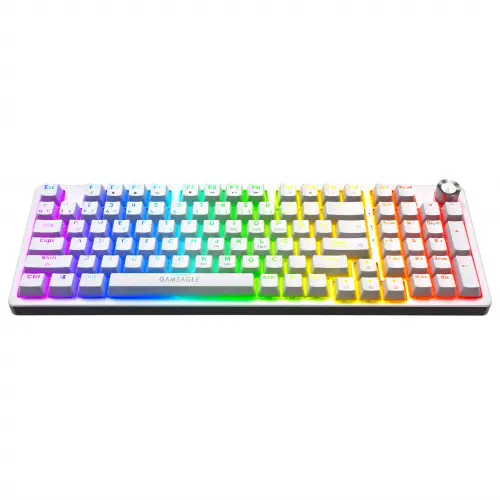 Gameagle Diablo RGB Kablolu TR Layout Mekanik Oyuncu Klavyesi Beyaz