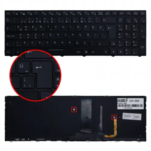 Clevo N850, N850H, N850HK1 Klavye Işıklı (Siyah TR)