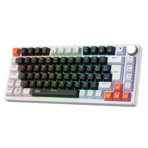 Gameagle Strike Compact V2 Rainbow Kablolu TR Layout Mekanik Oyuncu Klavyesi Blue Switch Siyah