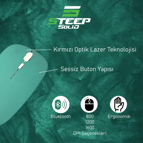 Steep Solid Magic 2.4G Bluetooth Mouse (Yeşil)