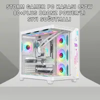 Gameagle Storm 7 Argb Fanlı Gamer Pc Kasası 850W 80+ Plus Bronz Powerlı Sıvı Soğutmalı (Beyaz)