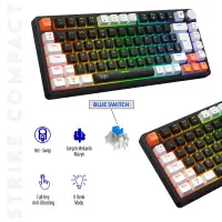 Gameagle Strike Compact MK-82X2BAB Mekanik Kablolu Işıklı Klavye