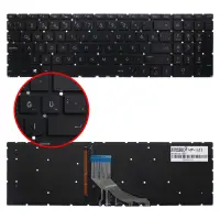 Hp Pavilion 15-CW, 15-cw0000, 15-cw1000 Notebook Klavye Işıklı (Siyah TR)