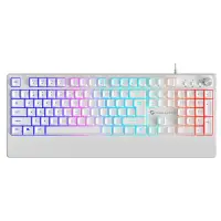 Gameagle Frost Blade RGB Membran Bilek Destekli Multimedya Tuşlu 26 Anti-Ghosting Oyuncu Klavyesi Beyaz