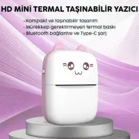 Steep Solid C9 Taşınabilir Mini Termal Yazıcı Kablosuz App Uygulamalı (Pembe)