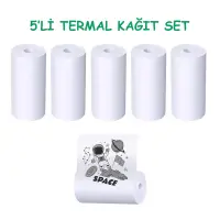 Çocuk Kamera Fotoğraf Makinesi 5li Set Termal Fotoğraf Kağıdı