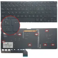 Asus Q324C, Q324CA Serisi Klavye Işıklı (Siyah TR)