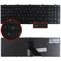 Victor W370SS, W650SF, W651SF Notebook Klavye Işıklı (Siyah TR)