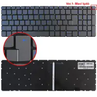 Lenovo ideaPad 3-15ADA05 81W100F7TX, 81W100JRTX Klavye Mavi Işıklı (Siyah TR)