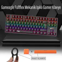 GAMEAGLE FULLFLEX MK-89X1B Mekanik Kablolu Işıklı Türkçe Q Klavye (Red Switch)