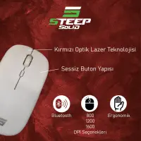 Steep Solid Magic 2.4G Bluetooth Mouse (Beyaz)