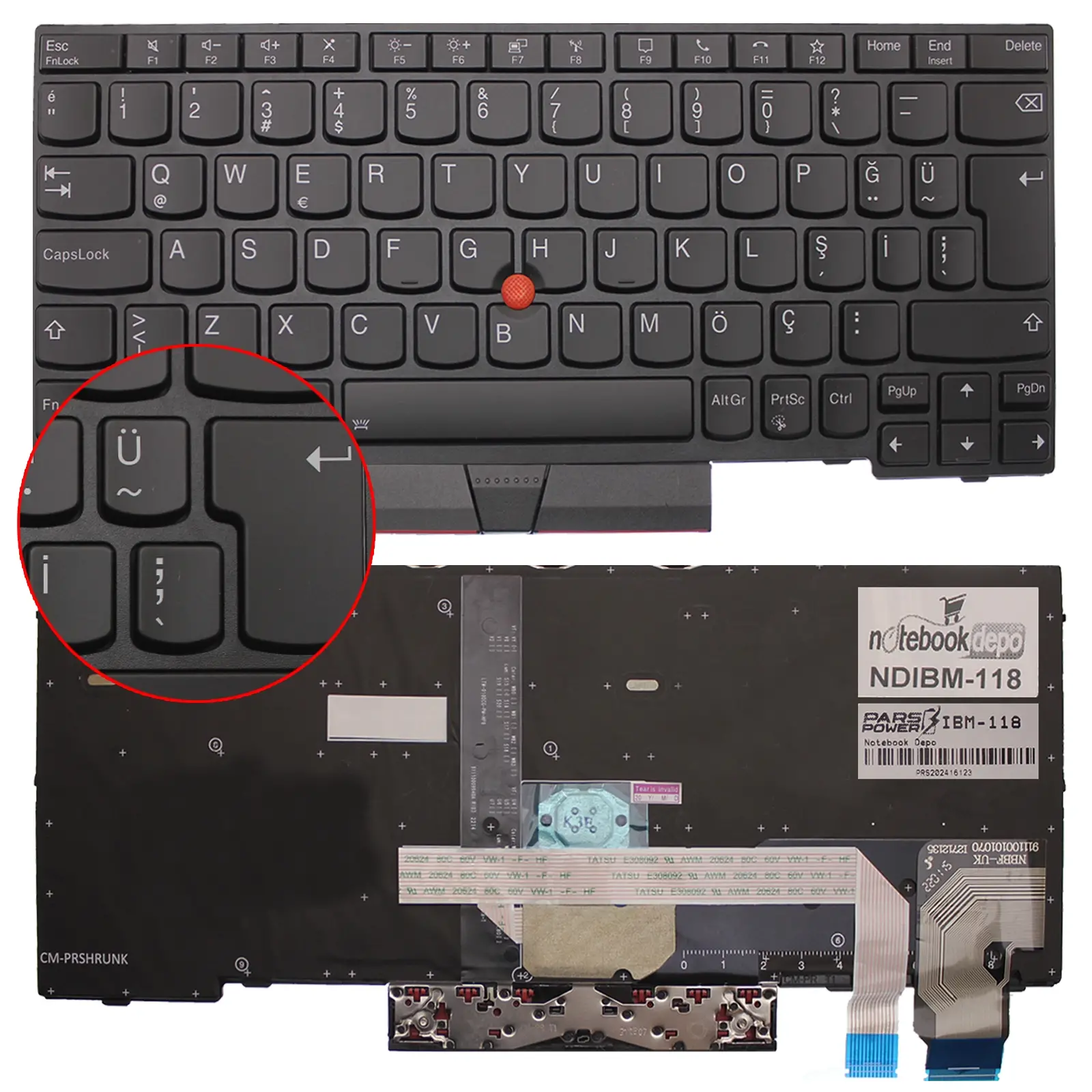 Lenovo Thinkpad X390 Type: 20SC, 20SD Klavye Işıklı (Siyah TR