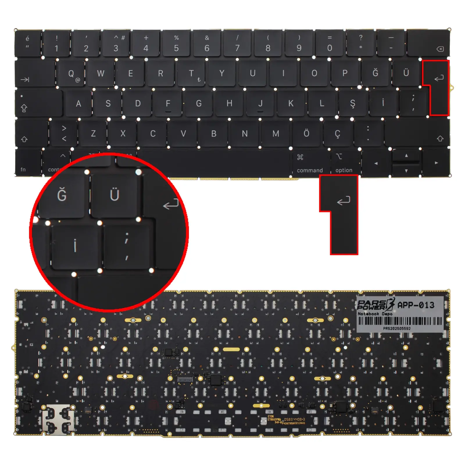 Macbook Pro 2018 A1989 パーツ　ジャンク Apple MacBook Pro Touch Bar A1989, A1990 (Mid - 2018) Klavye (TR