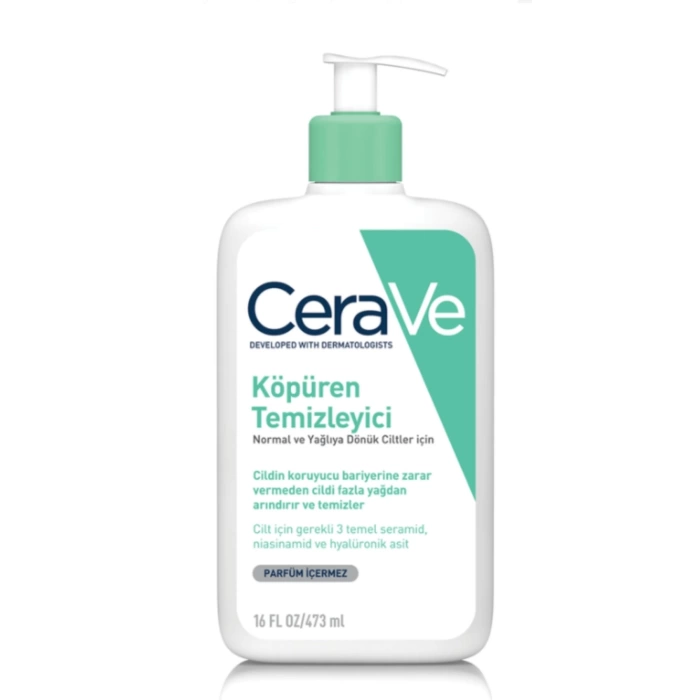 CeraVe Normal Ve Yağlı Ciltler İçin Köpüren Temizleyici 473 ml